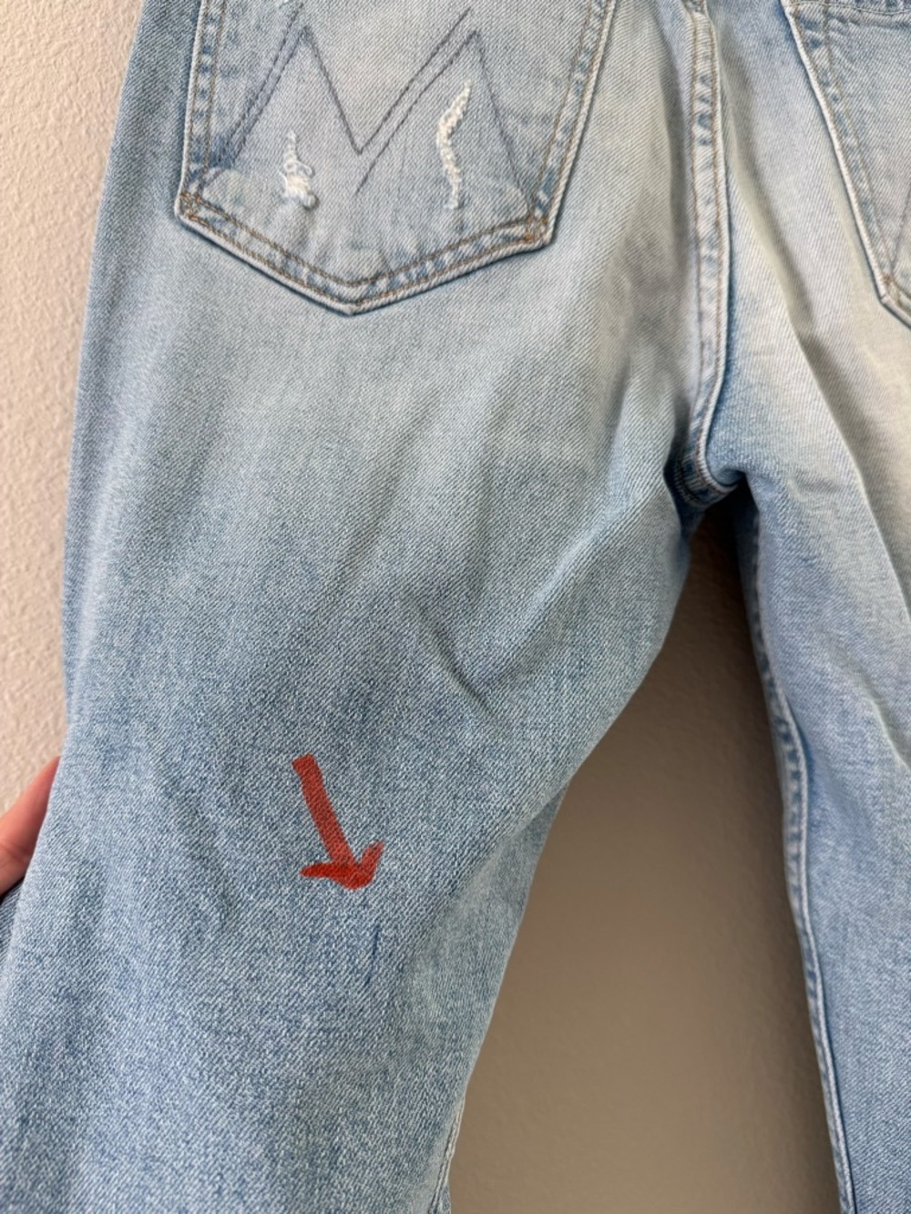 MOTHER Superior The Tomcat Light Wash Denim Jeans Distressed 27 - Picture 8 of 12